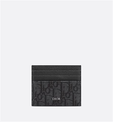 christian dior capricorn card holder|Card Holder Black Dior Oblique Jacquard and Grained Calfskin.